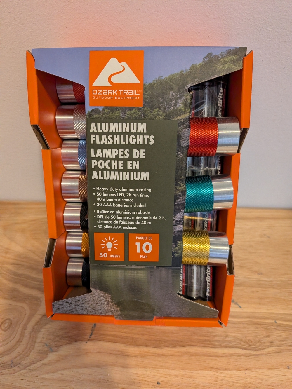 Flashlights in retail packaging